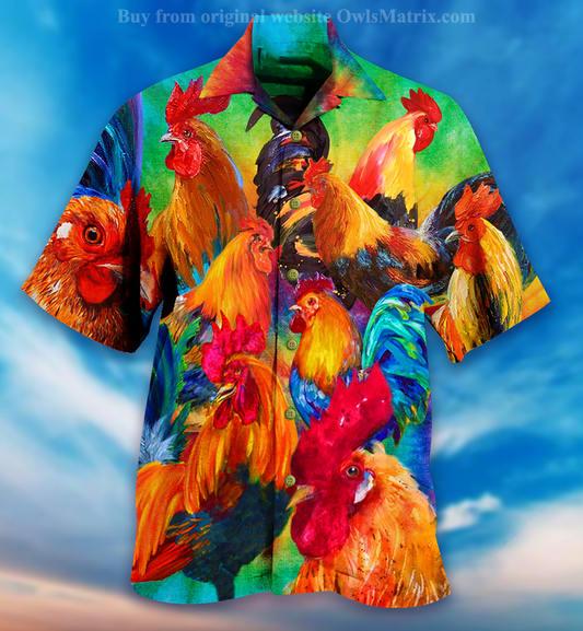 Chicken Rooster Style - Hawaiian Shirt_Hawaiian Shirt Gift, Christmas Gift