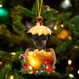 Miniature Pinscher In Golden Egg Christmas Ornament Pet Love Gift, Christmas Ornament