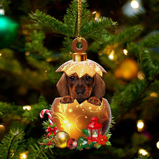 Dachshund Golden Egg Christmas Ornament, Pet Love Gift, Christmas Ornament, Christmas Gift