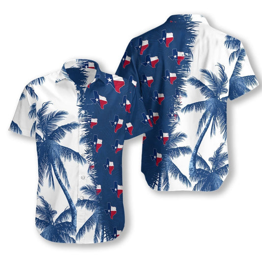 Coconut Tree And Texas Seamless Background Design Hawaiian Shirt, Hawaiian Shirt Gift, Christmas Gift