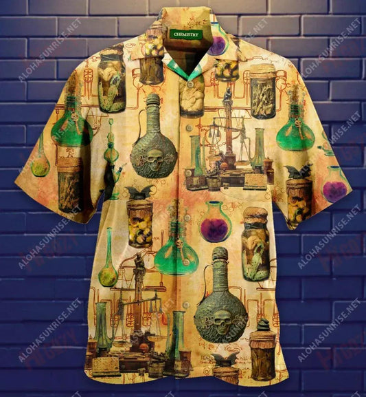 There'S Nothing Colder Than Chemistry Short Hawaiian Shirt Summer Hawaiian T Shirts Custom Hawaiian Shirts Hawaiian Shirts For Women, Hawaiian Shirt Gift, Christmas Gift