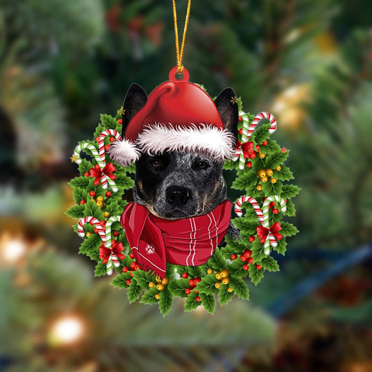 BLUE Heeler-Xmas Bandana Hanging Christmas Plastic Hanging Ornament, Christmas Ornament Gift, Christmas Gift, Christmas Decoration