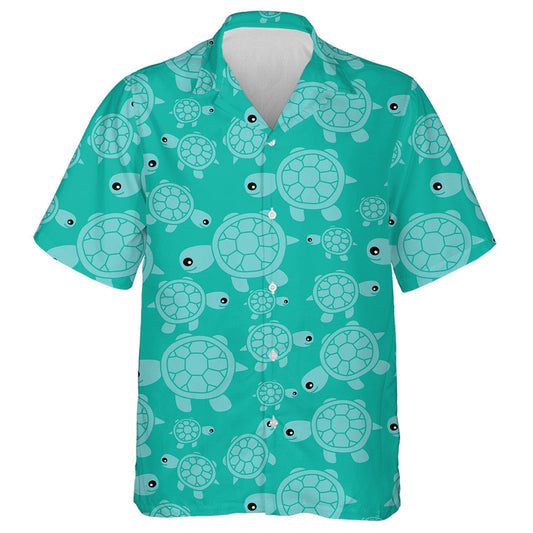 Funny Sea With Turtles On Neon Green Hawaiian Shirt, Hawaiian Shirt Gift, Christmas Gift
