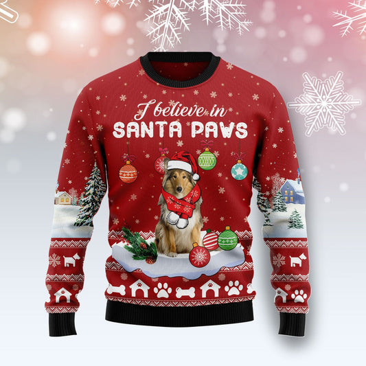 Collie I Believe In Santa Paws Ugly Christmas Sweater, Christmas Ugly Sweater,Christmas Gift,Gift Christmas 2022