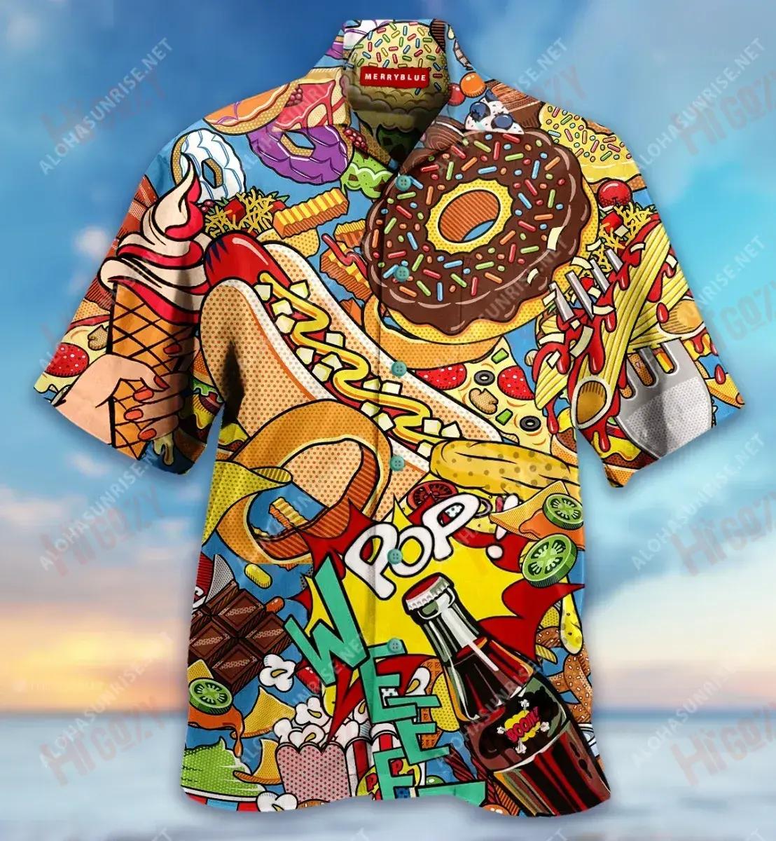 I Don'T Like Food, I Love It Unisex Hawaiian Shirt Summer Short Sleeve Best Hawaiian Shirts Hawaiian Shirts For Men, Hawaiian Shirt Gift, Christmas Gift