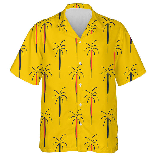 Hand Drawn Sparkler Doodle Style On Yellow Background Hawaiian Shirt, Hawaiian Shirt Gift, Christmas Gift