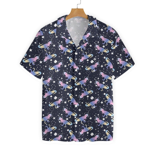 Astro T-Rex Dinosaur Black Theme Nice Design Hawaiian Shirt, Hawaiian Shirt Gift, Christmas Gift