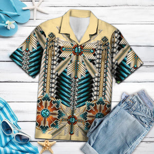 Abstract Native American Warrior Pattern Hawaiian Shirt, Hawaiian Shirt Gift, Christmas Gift