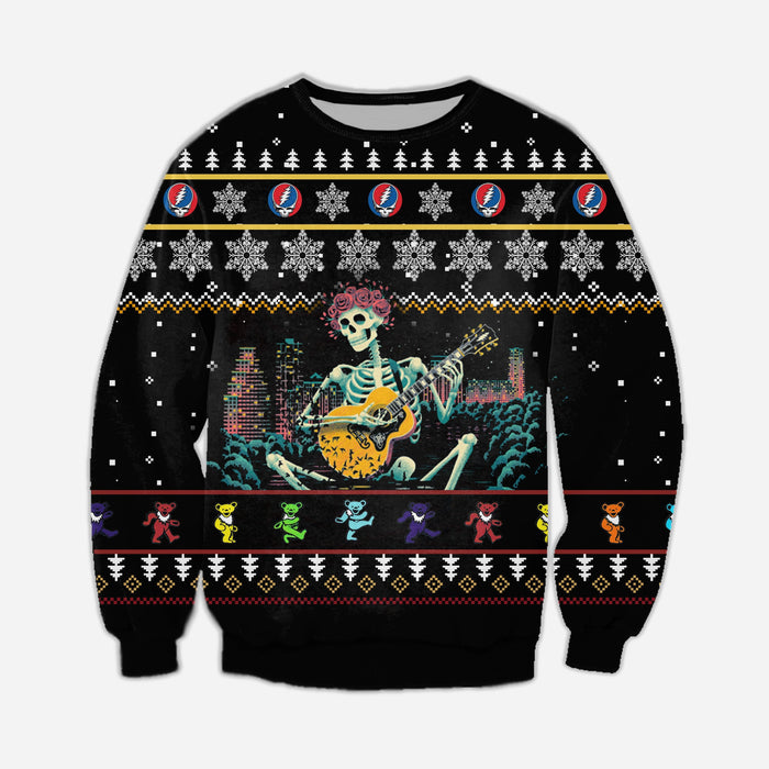 Grateful Dead Knitting Pattern 3D Print Ugly Sweater 1 Hoodie All Over Printed, Christmas Ugly Sweater,Christmas Gift,Gift Christmas 2022