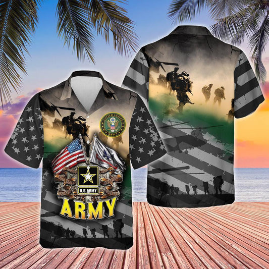 Wonderful Design Hawaiian Shirt Proudly Served United States Army, Hawaiian Shirt Gift, Christmas Gift