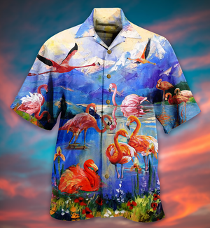 Flamingo Fly To Hawaii - Hawaiian Shirt_ Hawaiian Shirt Gift, Christmas Gift