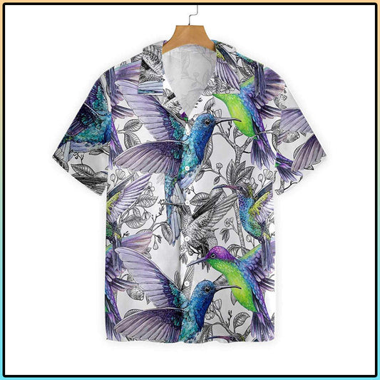 Vintage Hummingbirds Hawaiian Shirt, Hawaiian Shirt Gift, Christmas Gift