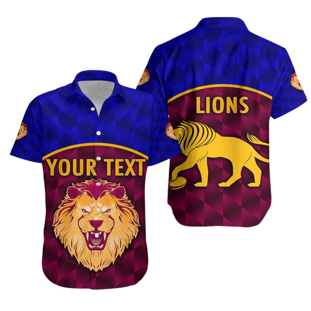 Brisbane Lions Hawaiian Aloha Shirt Powerful K8 Hawaiian Shorts Beach Short Sleeve, Hawaiian Shirt Gift, Christmas Gift