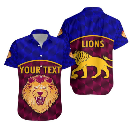Brisbane Lions Hawaiian Aloha Shirt Powerful K8 Hawaiian Shorts Beach Short Sleeve, Hawaiian Shirt Gift, Christmas Gift