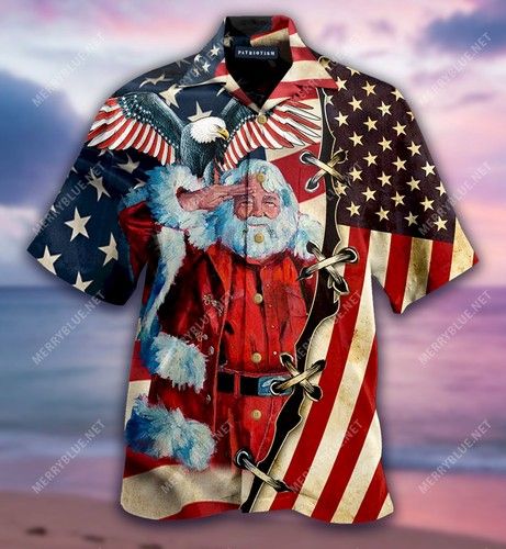 Patriotism America Christmas Unisex Hawaiian Shirt, Hawaiian Shirt Gift, Christmas Gift