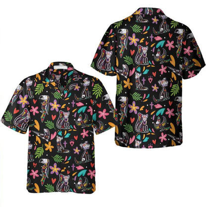Day Of The Dead Skeleton Animals Hawaiian Shirt,Hawaiian Shirt Gift, Christmas Gift