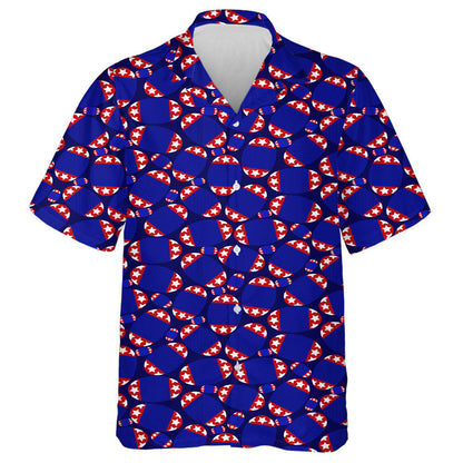 American Flag Style American Football Rugby Ball Pattern Hawaiian Shirt, Hawaiian Shirt Gift, Christmas Gift