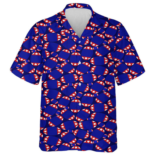 American Flag Style American Football Rugby Ball Pattern Hawaiian Shirt, Hawaiian Shirt Gift, Christmas Gift