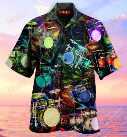 Amazing Drum Unisex Hawaiian Shirt Vacation Short Sleeve Tactical Hawaiian Shirt Funny Hawaiian Shirts, Hawaiian Shirt Gift, Christmas Gift