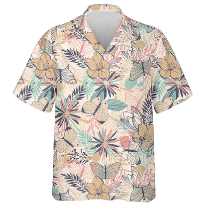 Pretty Theme Mystical Butterfly And Flowers Retro Style Hawaiian Shirt, Hawaiian Shirt Gift, Christmas Gift