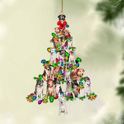 Aidi-Christmas Tree Lights-Two Sided Christmas Plastic Hanging Ornament, Christmas Ornament Gift, Christmas Gift, Christmas Decoration