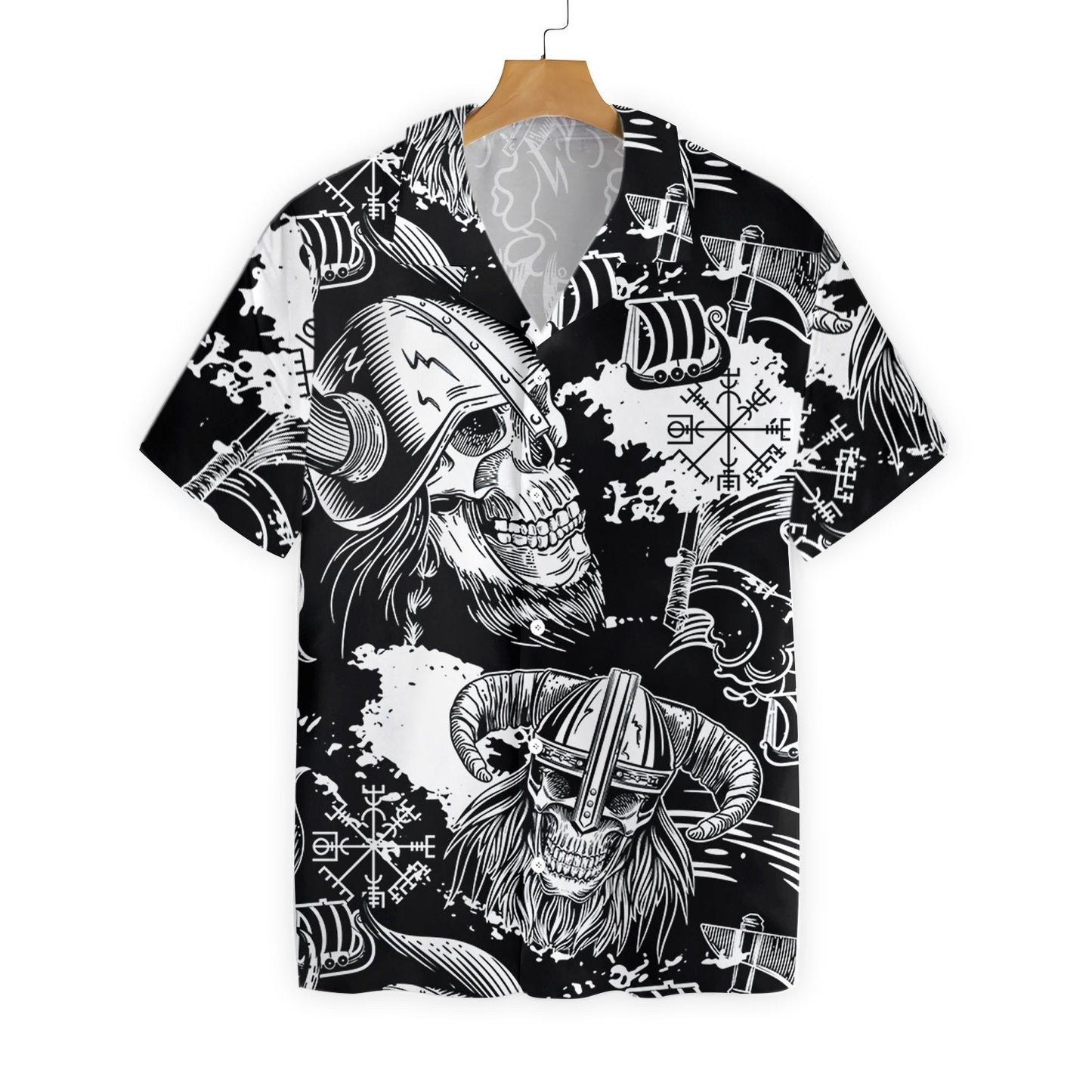 Seamless Pattern Skull In Viking Helmets Design Hawaiian Shirt, Hawaiian Shirt Gift, Christmas Gift