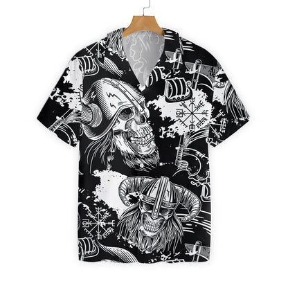 Seamless Pattern Skull In Viking Helmets Design Hawaiian Shirt, Hawaiian Shirt Gift, Christmas Gift