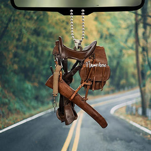 Personalized Horse Lover Cowboy Saddle Car Hanging Ornament, Car Decor For Cowboy, Christmas Decoration