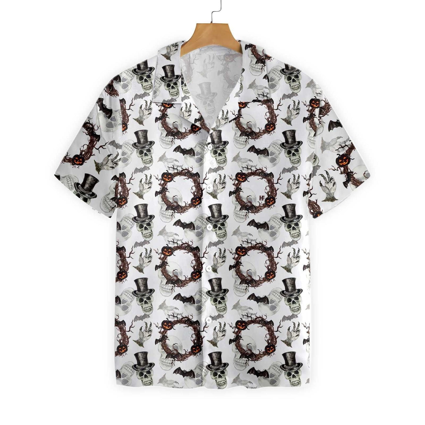 Festive Halloween With Gentleman Skull Colorful Hawaiian Shirt,Hawaiian Shirt Gift, Christmas Gift