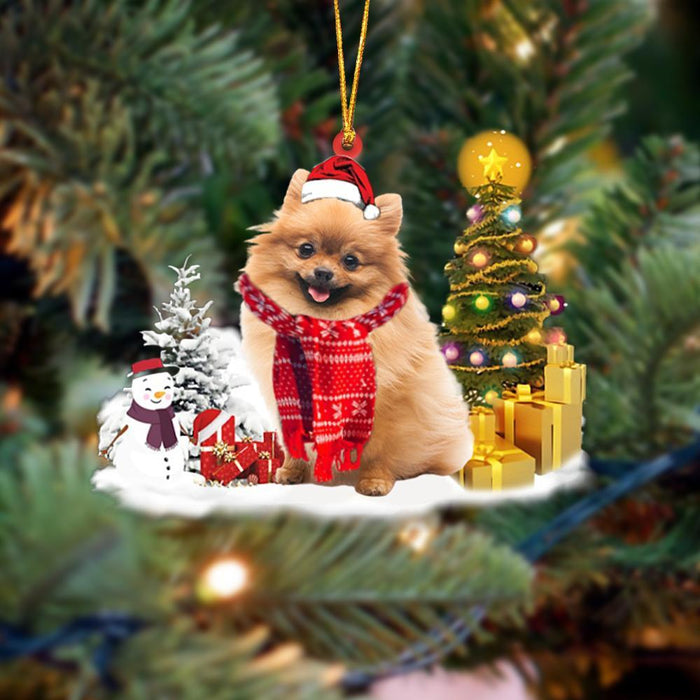 Ornament- Cute Pomeranian Christmas Ornament Dog Ornament, Car Ornament, Christmas Ornament