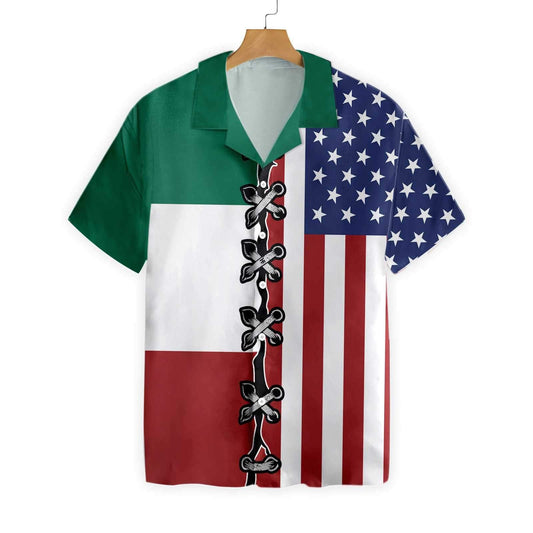 Love Freedom American Mexico Flag Design Hawaiian Shirt,Hawaiian Shirt Gift, Christmas Gift