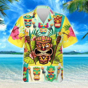 Summer Is Coming Tiki Mask Design Hawaiian Shirt,Hawaiian Shirt Gift, Christmas Gift