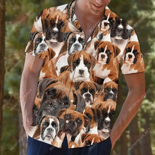 Boxer Awesome - Hawaiian Shirt Summer Short Sleeve Tropical Shirts For Men Hawaiian Shirt Pattern,Hawaiian Shirt Gift, Christmas Gift