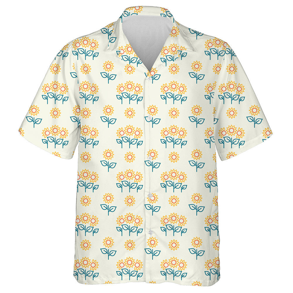 Farming And Agriculture Sunflower Icons Pattern Hawaiian Shirt,Hawaiian Shirt Gift, Christmas Gift