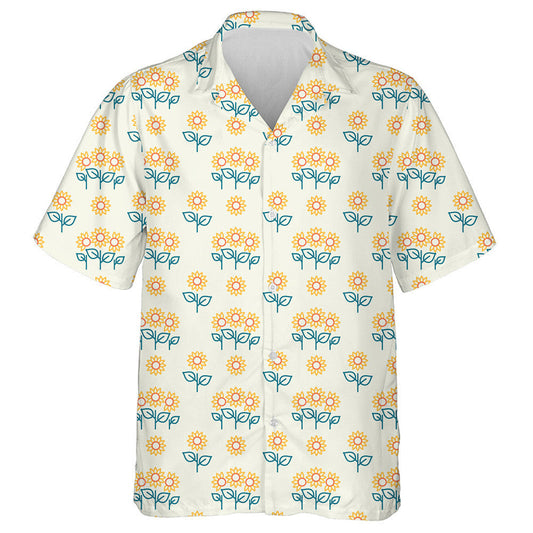 Farming And Agriculture Sunflower Icons Pattern Hawaiian Shirt,Hawaiian Shirt Gift, Christmas Gift