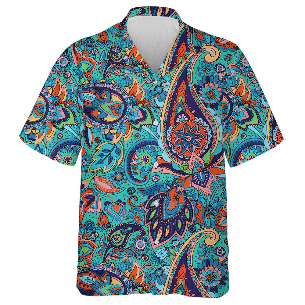 Multicolor Traditional Paisley Pattern With Flowers And Leaves Hawaiian Shirt, Hawaiian Shirt Gift, Christmas Gift