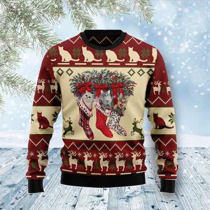 Cat And Sock Xmas Ugly Christmas Sweater, Christmas Ugly Sweater,Christmas Gift,Gift Christmas 2022