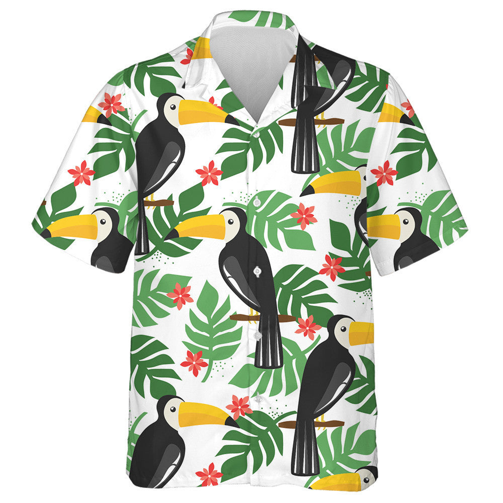 Lovely Birds Palm Leaves And Flowers Hawaiian Shirt, Hawaiian For Gift