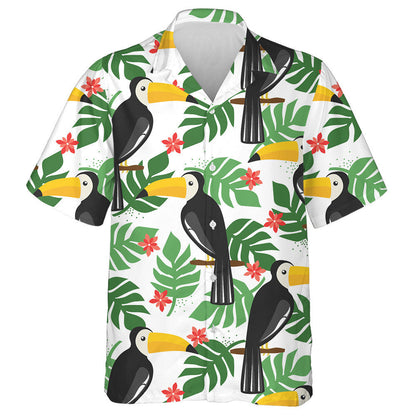 Lovely Birds Palm Leaves And Flowers Hawaiian Shirt, Hawaiian For Gift
