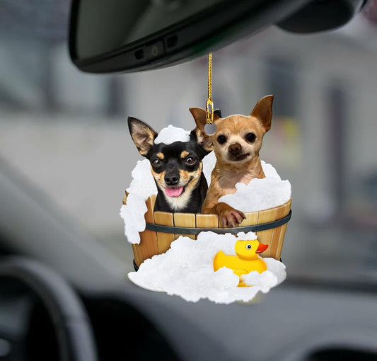 Chihuahua bathe me Ornament, Happy Christmas Ornament, Christmas Gift, Christmas Decoration