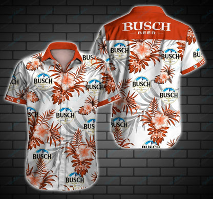 Busch Beer Style 4 Hawaiian Aloha Shirt Hawaiian Shorts Beach Short Sleeve, Hawaiian Shirt Gift, Christmas Gift