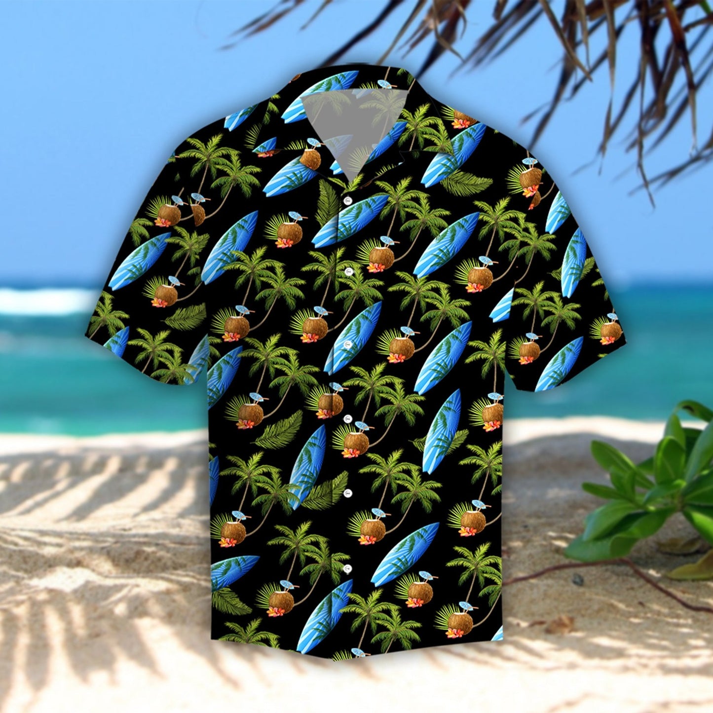 Coconut Island Hibiscus Tropical Hawaiian Shirt Summer Shirt, Hawaiian Shirt Gift, Christmas Gift
