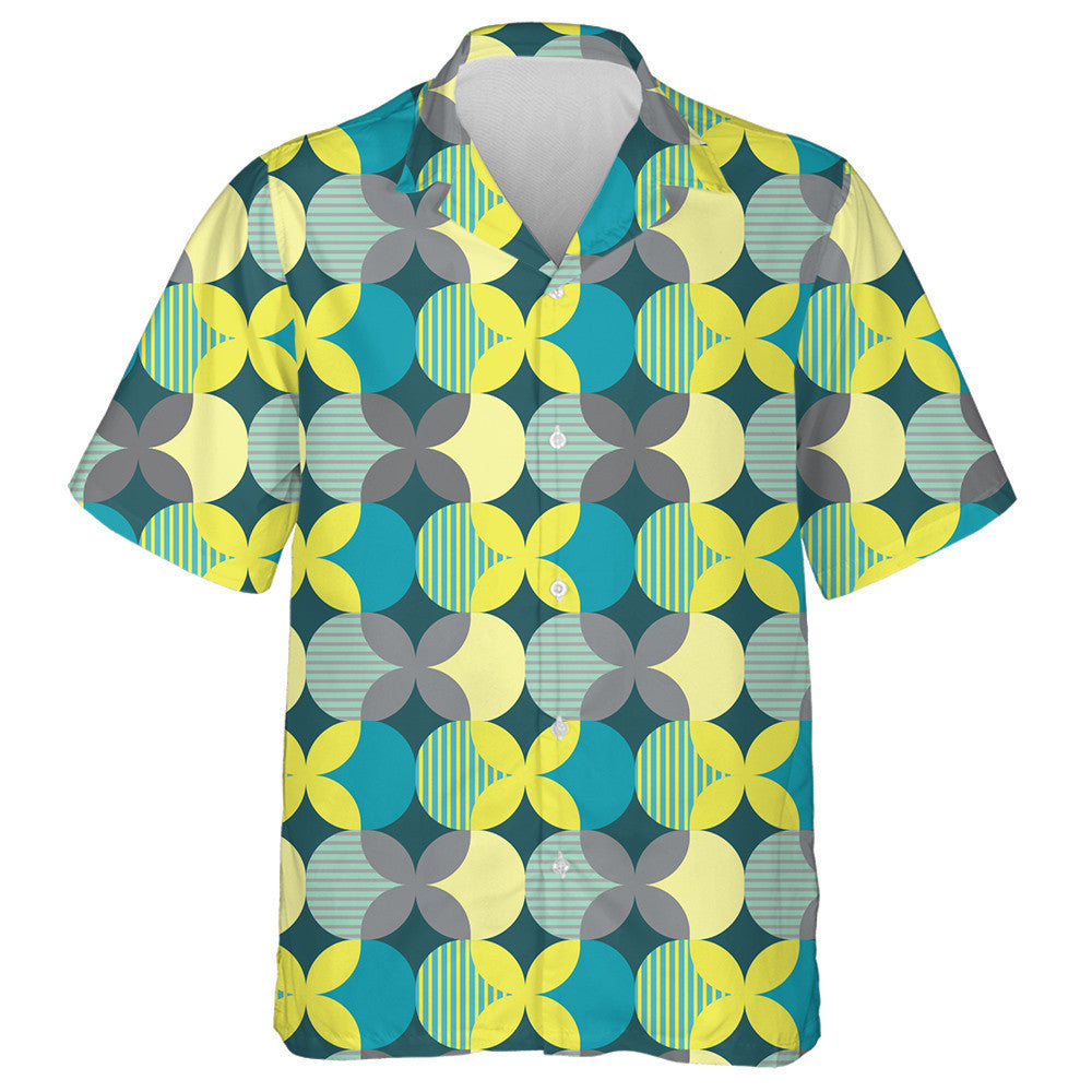 Theme Geometric With Butterfly In Trendy Yellow And Gray Hawaiian Shirt, Hawaiian Shirt Gift, Christmas Gift