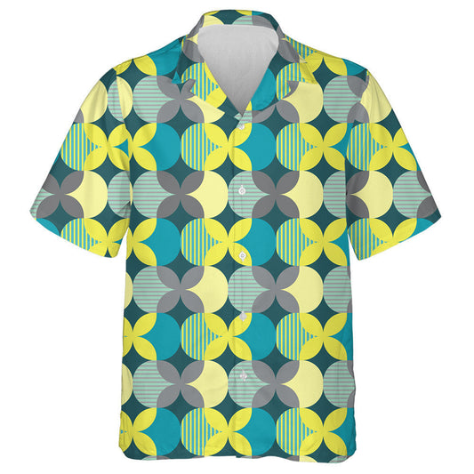 Theme Geometric With Butterfly In Trendy Yellow And Gray Hawaiian Shirt, Hawaiian Shirt Gift, Christmas Gift