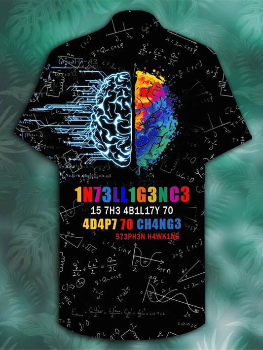 Brain On Black Nice Ornamental Hawaiian Shirt, Hawaiian For Gift