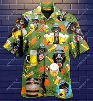 Dachshund Drinking Beer Hawaiian Shirt, Hwaiian For Gift