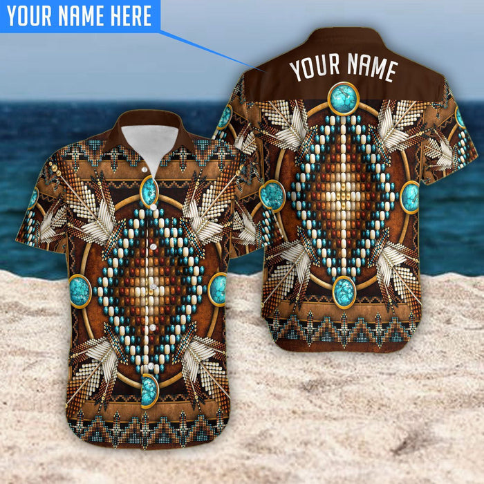 Custom Name Native American Design Hawaiian Shirt,Hawaiian Shirt Gift, Christmas Gift