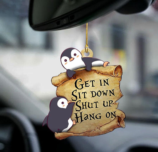 Penguin get in penguin lover two sided ornament, Animal Car Interior Hanging Ornaments, Christmas Decoration