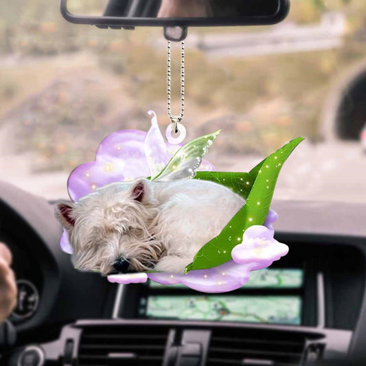 West Highland White Terrier-Sleep On Fallen Leaves-Two Sided Ornament,Christmas Gift,Christmas Decoration