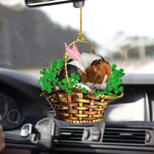 Beagle Sleeping Lucky Fairy Two Sided Ornament For Car Gift Happy Christmas Ornament, Christmas Gift, Christmas Decoration